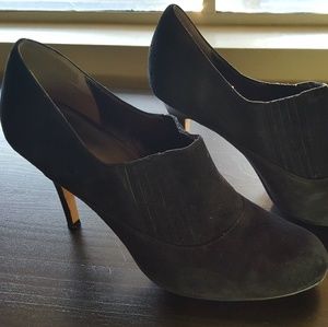 Cole Haan Black Suede Heeled Booties